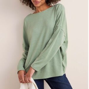 Francesca’s Sage Green Kate Back Button Long Sleeve Dolman Top NWT